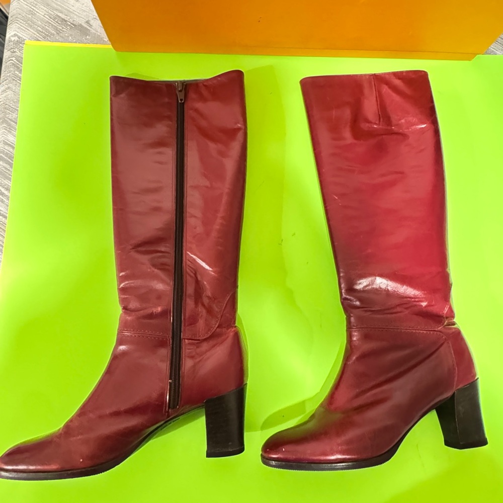 Dior Deep Burgundy Heeled Boots size 6 - Picture 3 of 15